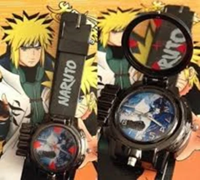 นาฬิกาข้อมือสำหรับเด็กผู้ชาย,นาฬิกาลาย ONE PIECE และ Naruto อินฟาเรดกระจกแสงเลเซอร์สีแดงดูเวลาได้จริง มีเลเซอร์และแว่นขยาย