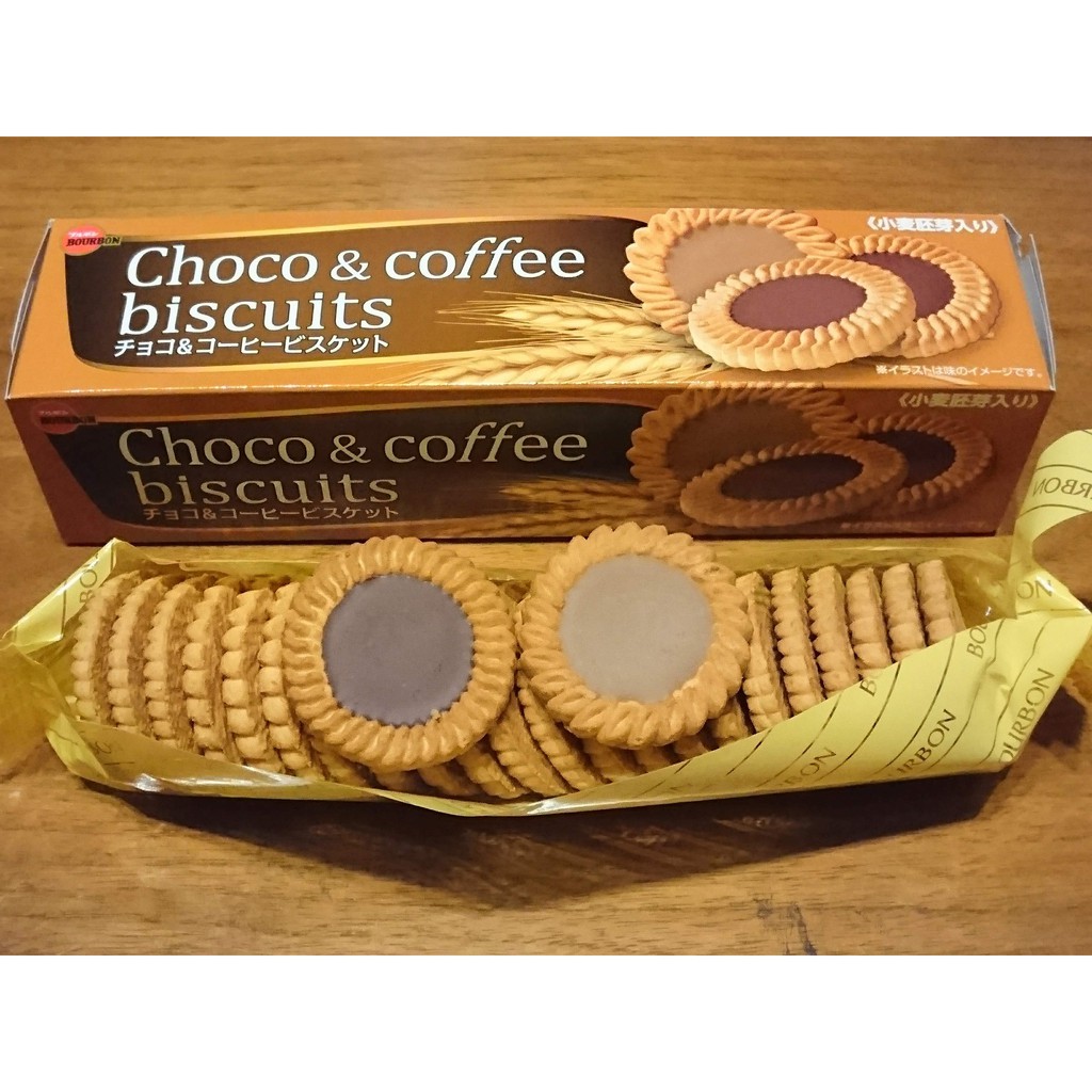 Choco&Coffee Biscuit Bourbon บิสกิตจากญี่ปุ่น ช็อกโกแลตและกาแฟ ปริมาณ 108  กรัม