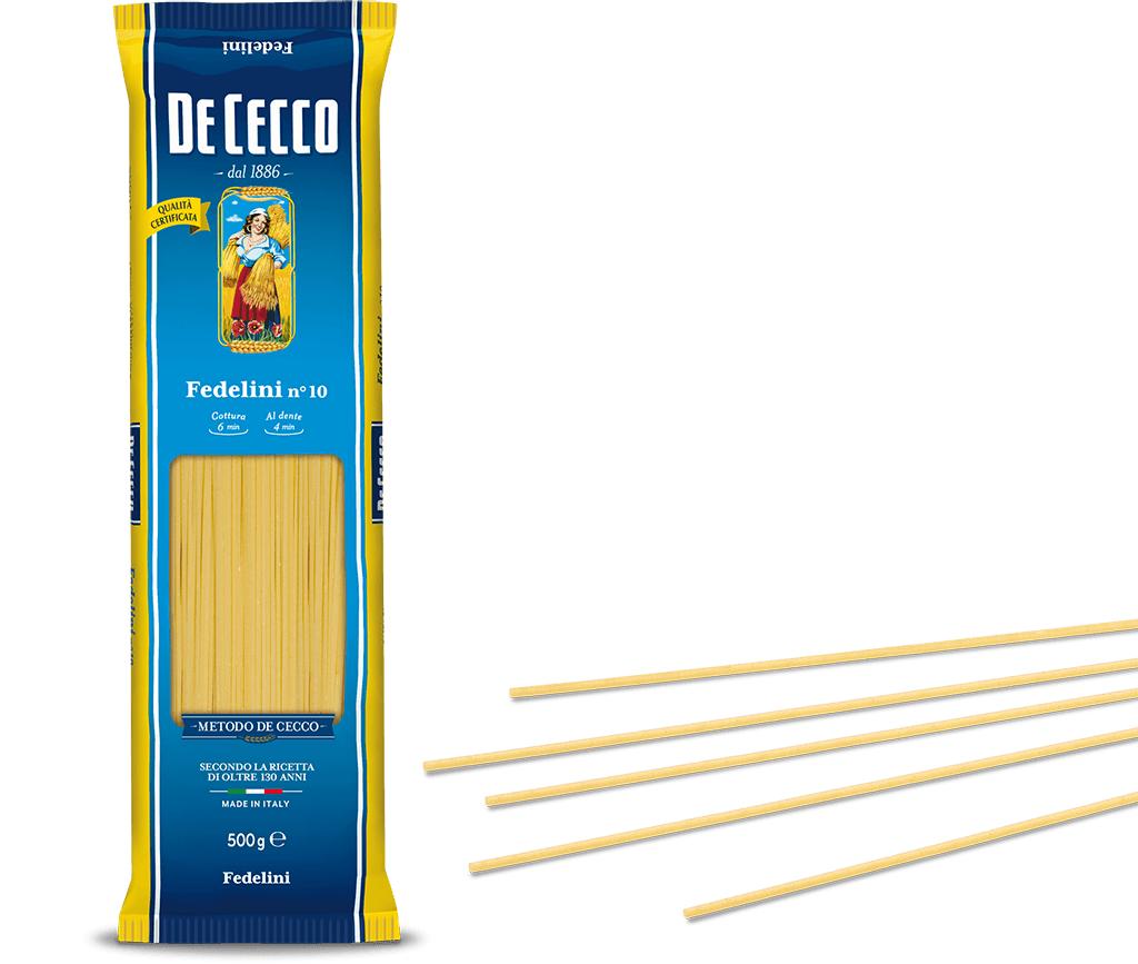 พาสต้า เฟเดลีนี่ เบอร์.10 - ดีเชคโก้, 500 กรัม Pasta Fedelini No.10 - De Cecco, 500 grs