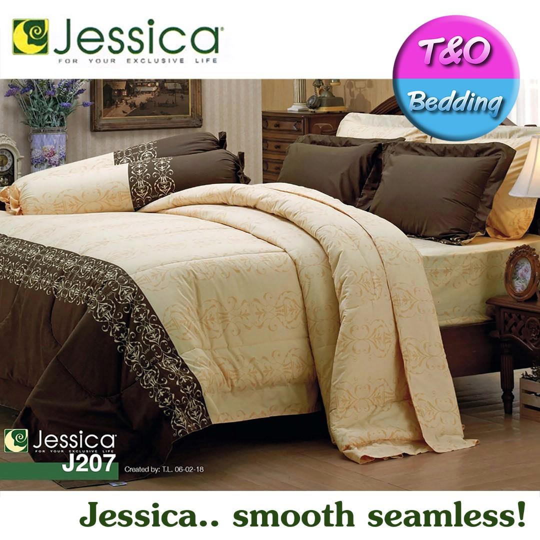 Jessica ชุดผ้าปู (ขนาด S-3.5ฟุต/ M-5ฟุต/ L-6ฟุต) (ไม่รวมผ้านวม) พิมพ์ ...