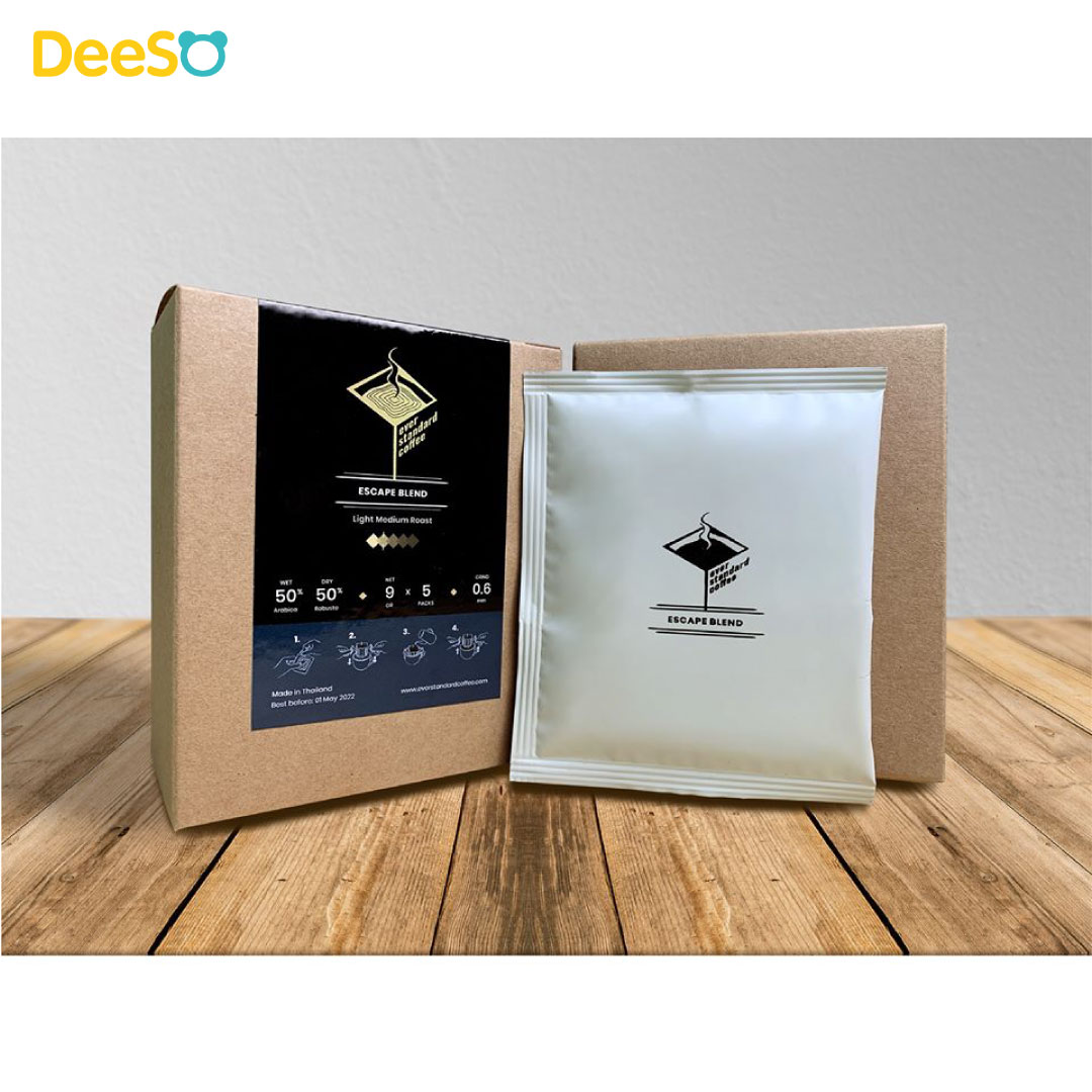 DeeSO กาแฟดริปแบบซอง Everstandard Coffee Escape Blend กาแฟดริปแบบสำเร็จรูป ชงง่าย ได้รับรสชาติกาแฟแท้ๆ อร่อยกลอมกล่อม Drip coffee ชงได้หลายสูตร
