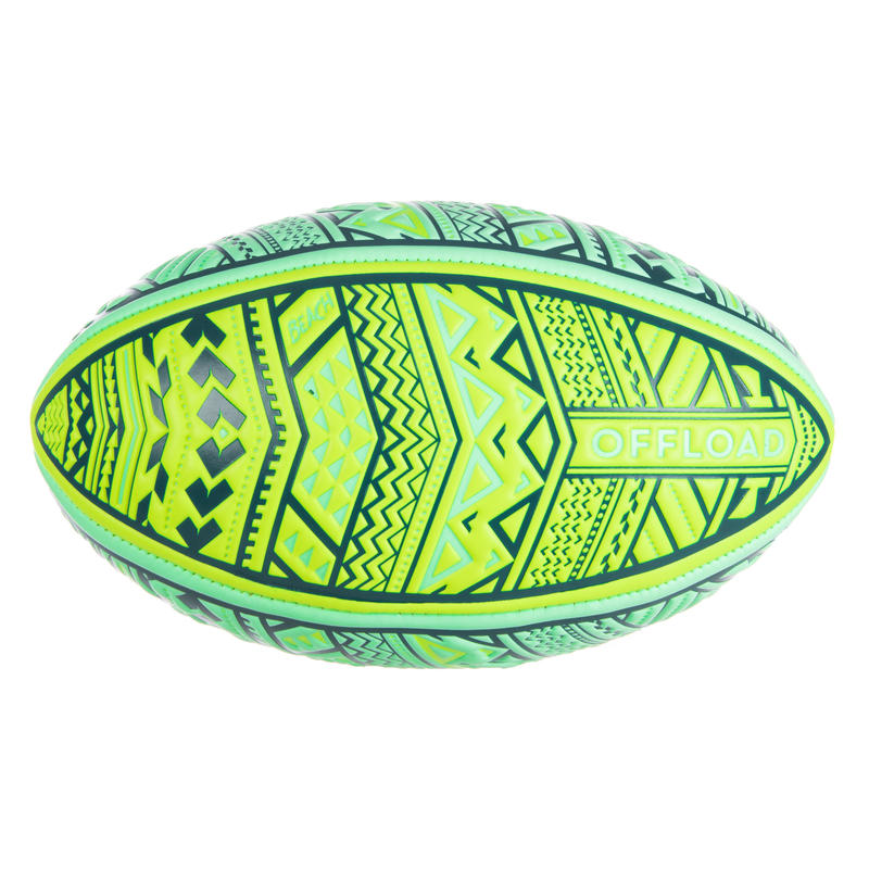 Beach Rugby Ball R100 Midi Maori - Yellow/Green