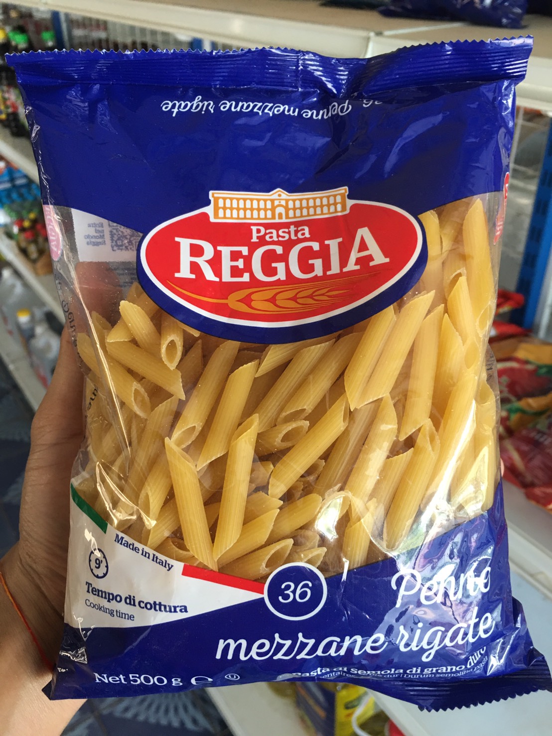 Pasta REGGIA เรจเจีย สปาเกตตี้ เพนเน่ ริกาเต้ เบอร์ 36 500g