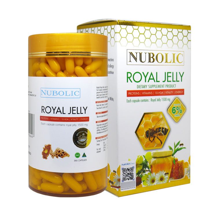 Nubolic Royal Jelly 1500 mg. 6% นูโบลิก รอยัล เจลลี่ [365 แคปซูล - กระปุกใหญ่]