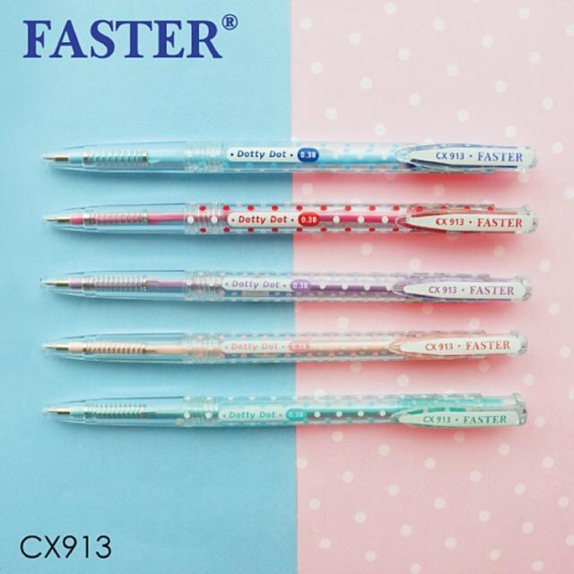 (3 ด้าม) ปากกาลูกลื่น Faster cx913 ปากกาน้ำเงิน ปากกาแดง ปากกา
