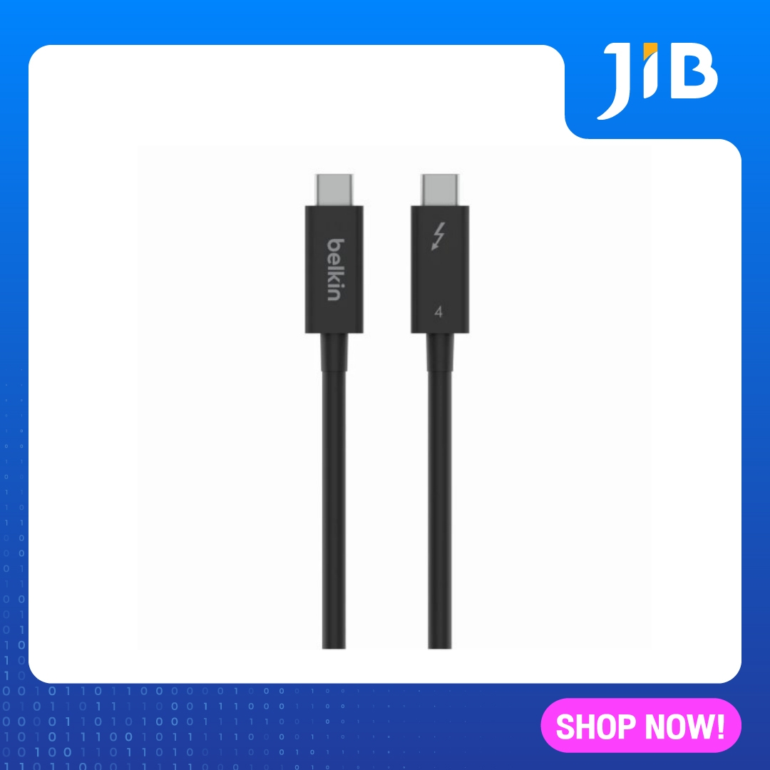 CABLE (สายจอมอนิเตอร์) CABLE BELKIN THUNDERBOLT USBC TO USBC 4K (INZ002BT2MBK) 2METER (BLACK