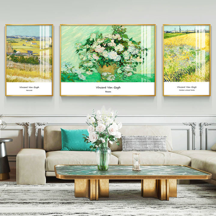 Van Gogh Famous Painting Harvest Oil Living Room Triple Wall Modern Minimalist Sofa Background Triptych Hanging Lazada - Famous Painting For Living Room Van Gogh Famous Painting Harvest Oil Living Room Triple Wall Modern Minimalist Sofa Background Triptych Hanging Lazada - Famous Painting For Living Room