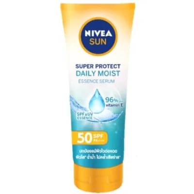 Nivea Daily Protect Moist Essence Sun body Serum เซรั่มกันแดด SPF50 สีฟ้า หลอดใหญ่ 180ml.
