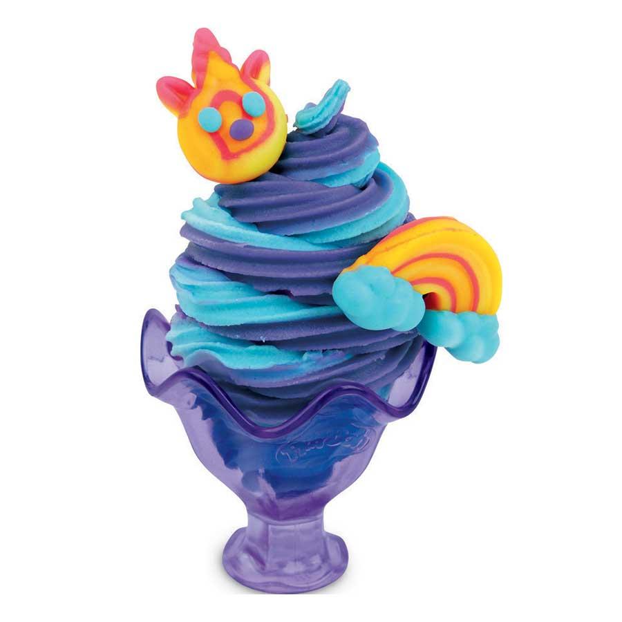 Play-Doh Tootie the Unicorn Ice Cream Set, 3 Cans of Color Swirl (8 oz) 
