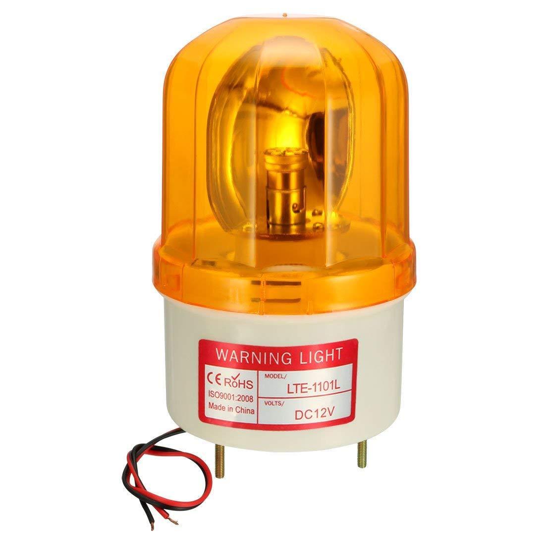 แบบมีเสียง+ไฟหมุน (Rotate+Sound) LED หลอดไฟเตือนหมุนกระพริบอุตสาหกรรมหอสัญญาณโคมไฟ DC12V LTE1101LJ