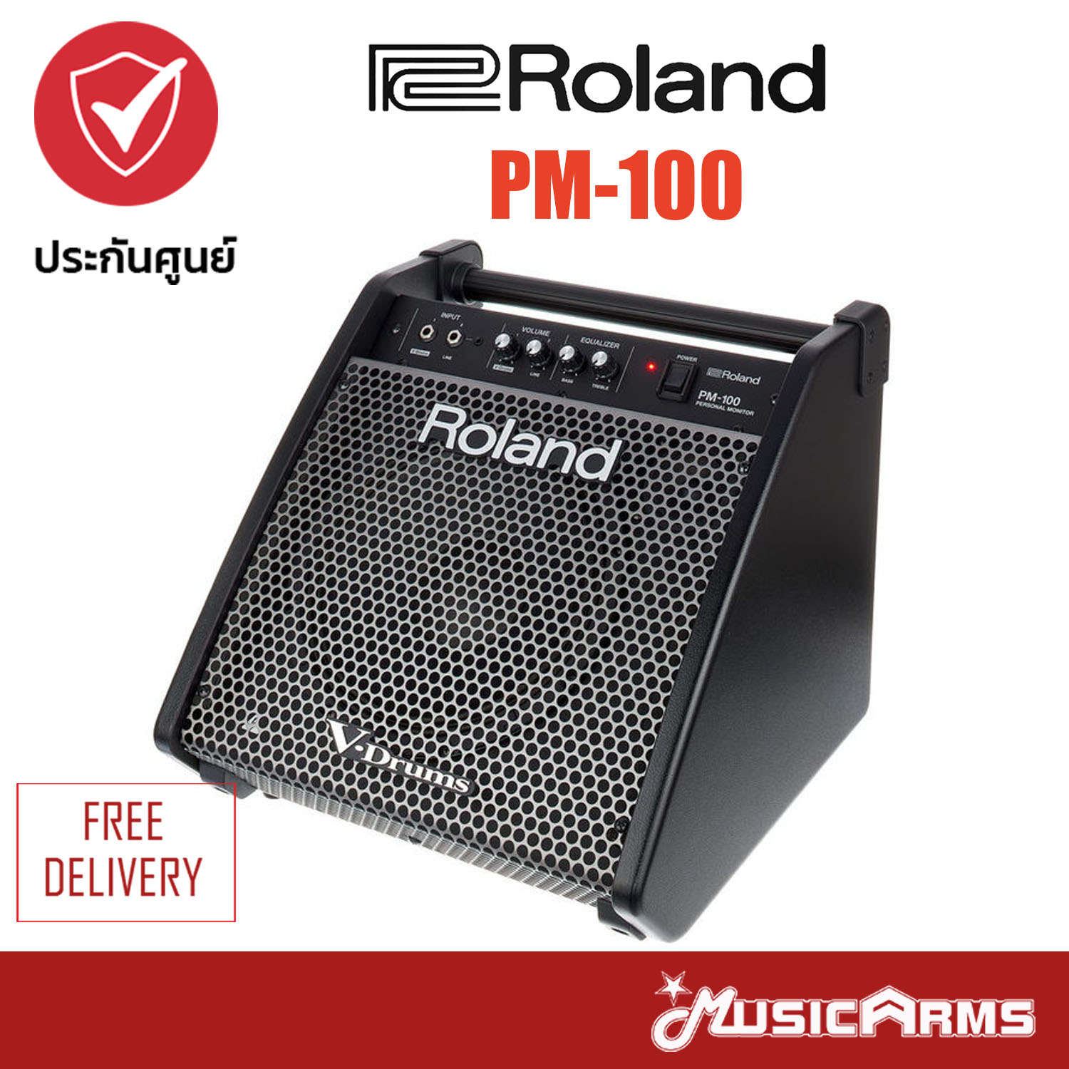 Roland PM-100 แอมป์กลอง Personal Monitor PM100 *รับประกันศูนย์ 1 ปี* Music Arms