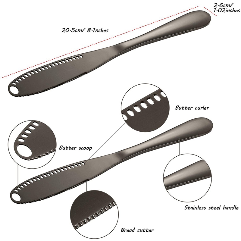 2 Pcs Butter Knife Peanut Butter Knife, Stainless Steel Butter Grater