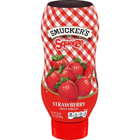 Smucker's Squeeze Strawberry Fruit Spread (20 oz) 567g. สมักเกอร์ แยม สตรอเบอร์รี่ ทาขนมปัง (ขวดบีบ)