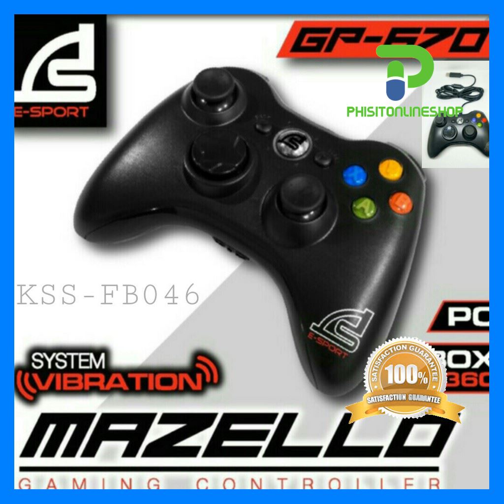 คุณภาพดี S NO E-Sport Gaming Controller รุ่น MAZELLO GP-670 (จอยเกมส์)⚡? ของแท้ประกันศูนย์ 2 ปี? จัดส่งฟรี