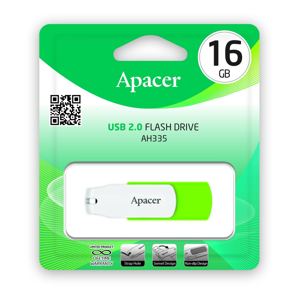 Apacer AH335 USB2.0 แฟลชไดร์ฟ 16GB (Apacer AP16GAH335G-1)
