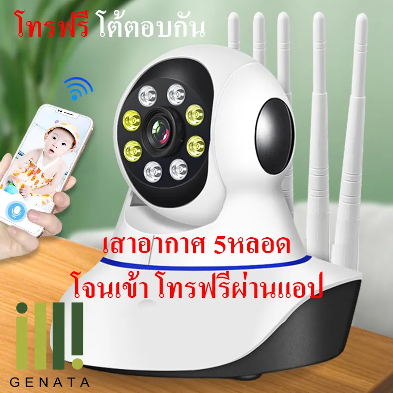 พร้อมส่ง กล้องโทรฟรี กล้องกันขโมย กล้องวงจรปิดไร้สาย กล้องWIFI Home IP Security Camera กล้อง IP 1080p HD การแจ้งเตือนแอพมือถือ การแจ้งเตือนผ่านมือถือ