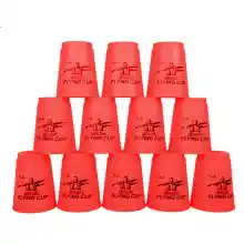 ภาพย่อรูปภาพสินค้าแรกของProa Toys Stack Cup เกมส์เรียงแก้ว(สีแดง) Magic flying stacked cup 12 PCS Rapid cup NO.P12