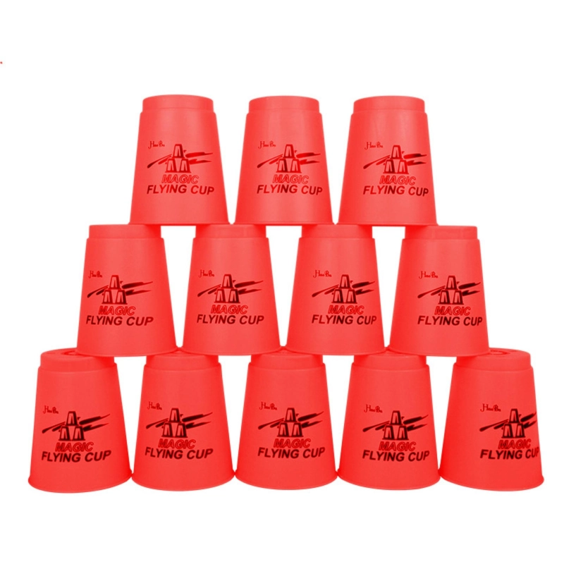 รูปภาพสินค้าแรกของProa Toys Stack Cup เกมส์เรียงแก้ว(สีแดง) Magic flying stacked cup 12 PCS Rapid cup NO.P12