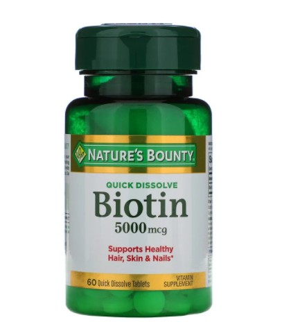 Nature's Bounty, Biotin, 5,000 mcg, 60 Quick Dissolve Tablets