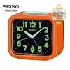 SEIKO นาฬิกาปลุก Quiet Sweep (Snooze) มีไฟ เสียงกริ่ง รุ่น QHK023E - ส้ม หน้าปัดดำ (Orange/Black)