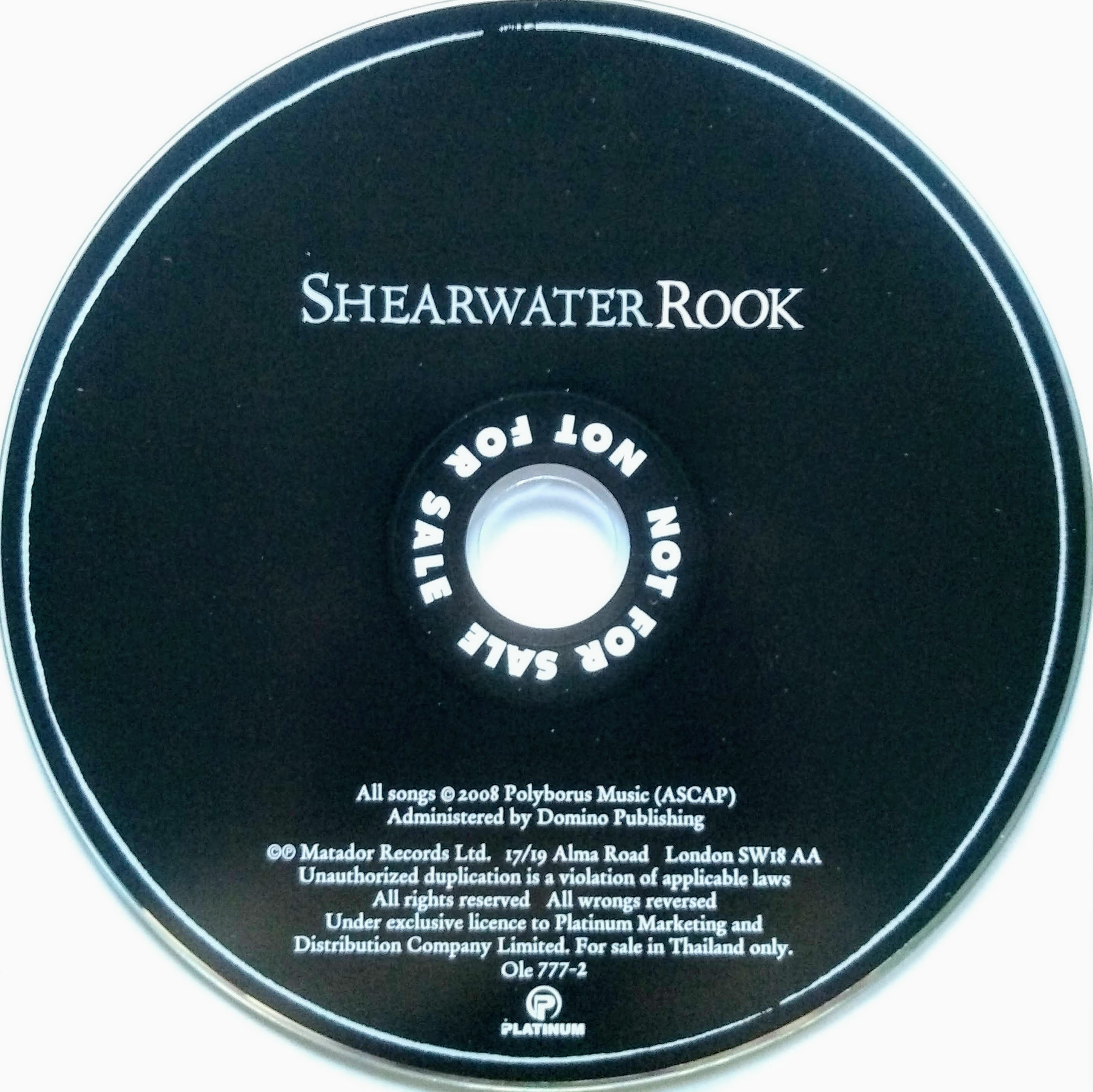 CD (Promotion) Shearwater - Rook (CD Only)