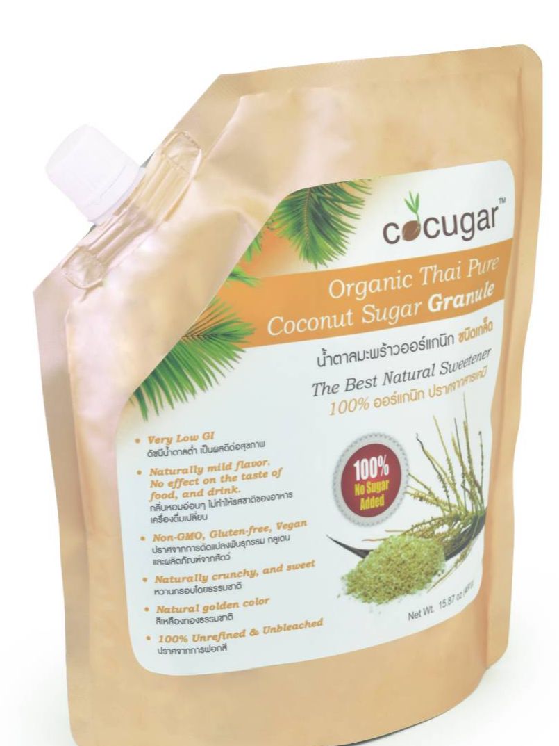น้ำตาลดอกมะพร้าวออร์แกนิค พรีเมี่ยม 450g. (แบบเกล็ด)มาตราฐานอเมริก USDA Certified Organic Coconutsugar Granule ดัชนีน้ำตาลต่ำ ปลอดภัย สามารถทานได้ระยะยาว