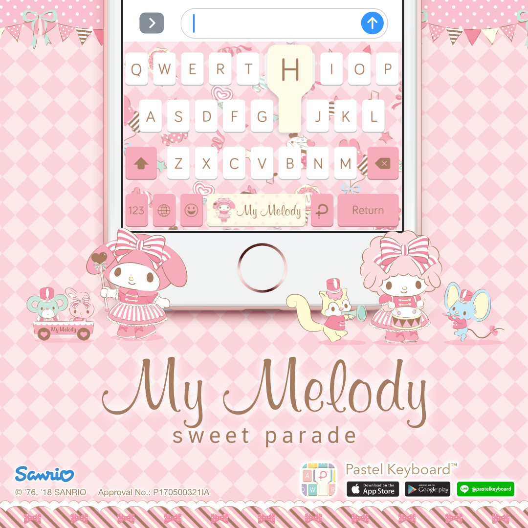 My Melody Sweet parade Keyboard Theme⎮ Sanrio (E-Voucher) for Pastel Keyboard App