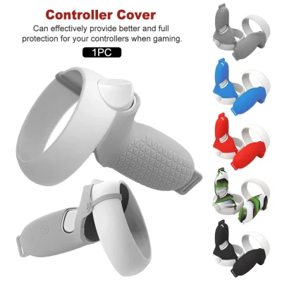 1pair Shockproof Multifunction Full Protection Soft Anti Slip VR Accessories Sweatproof Controller Grip Cover Easy Install Silicone Replacement For Oculus Quest 2