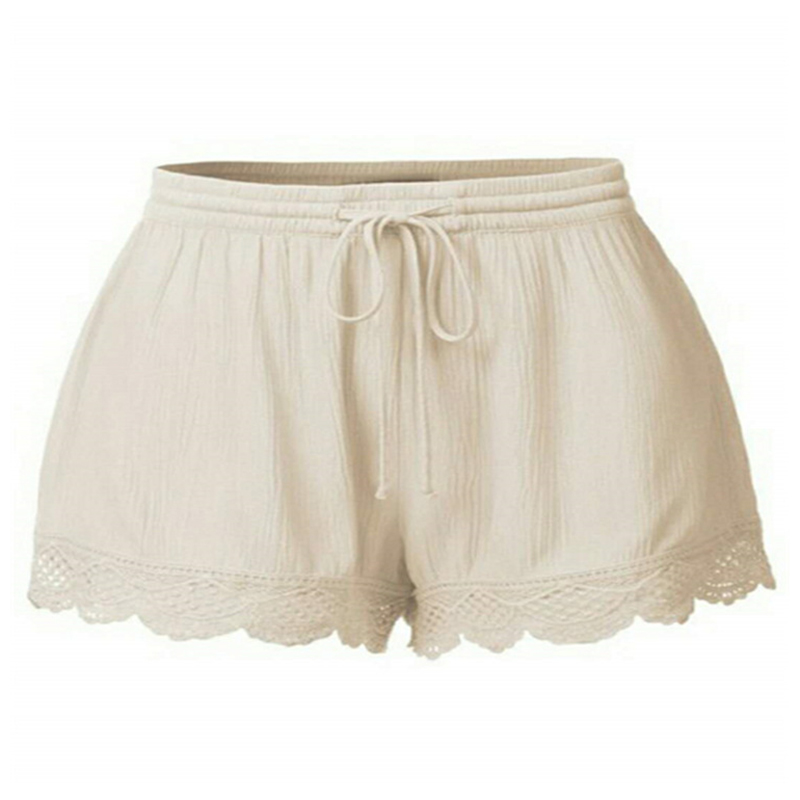 hanshi Women Lace UP Solid Shorts Casual Loose Short High Waist Hot