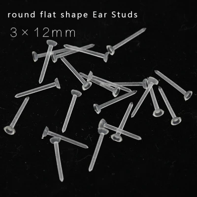 100p Blank FlatCup Earring Pin Post Nuts Stud Earrings Back Stoppers Ear clip Rubber Pad Earrings jewelry Findings plastic pins