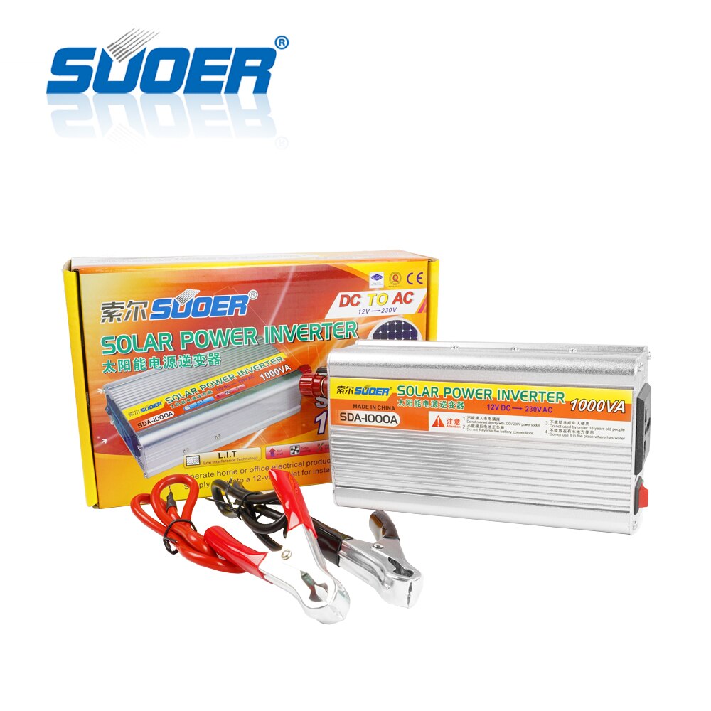 อินเวอร์เตอร์ Suoer Inverter 1000W SDA-1000A(อินเวอร์เตอร์ 1000VA (550W) 12V to 220V 