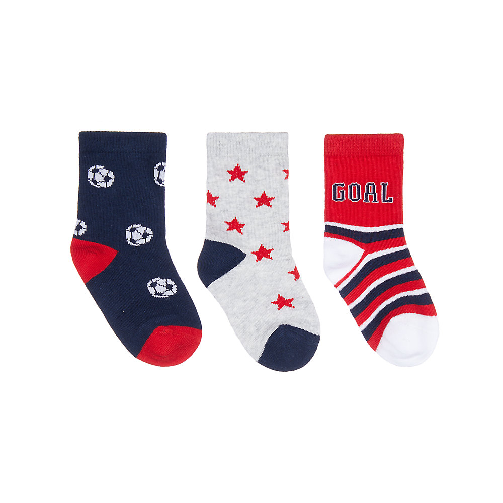 ถุงเท้าเด็กผู้ชาย mothercare football socks - 3 pack VD295