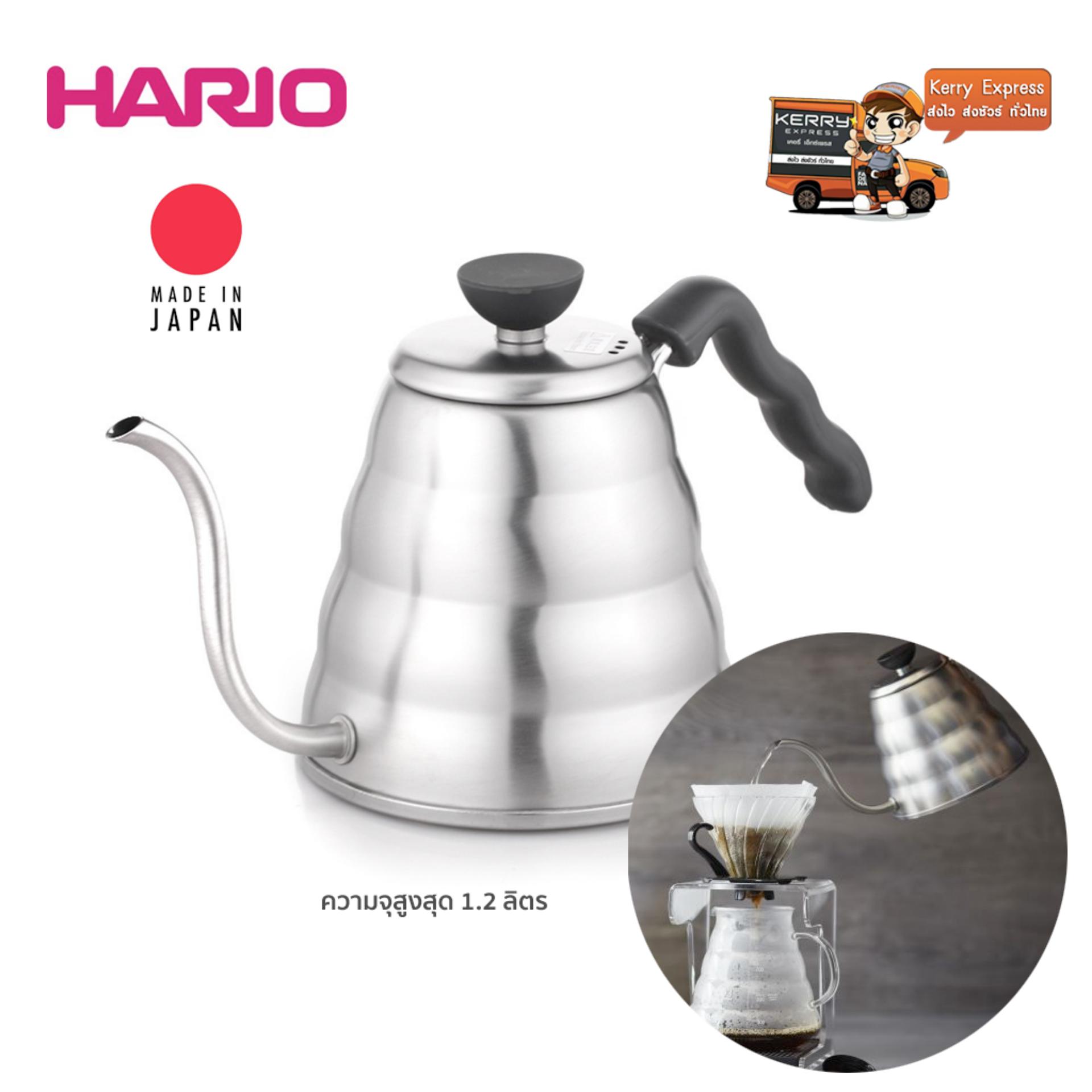 Hario V60 drip kettle กาต้มน้ำ หม้อสแตนเลส รุ่น Buono ขนาด 1.2 L