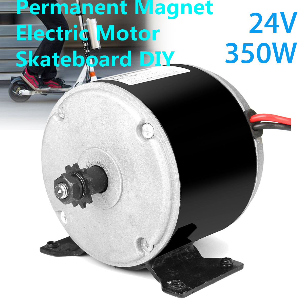 DC24V 350W มอเตอร์มอเตอร์แม่เหล็กถาวร 11 Gears Generator PMA Wind Turbine Micro Electric Skateboard DIY สำหรับจักรยาน / สกู๊ตเตอร์ดัดแปลง