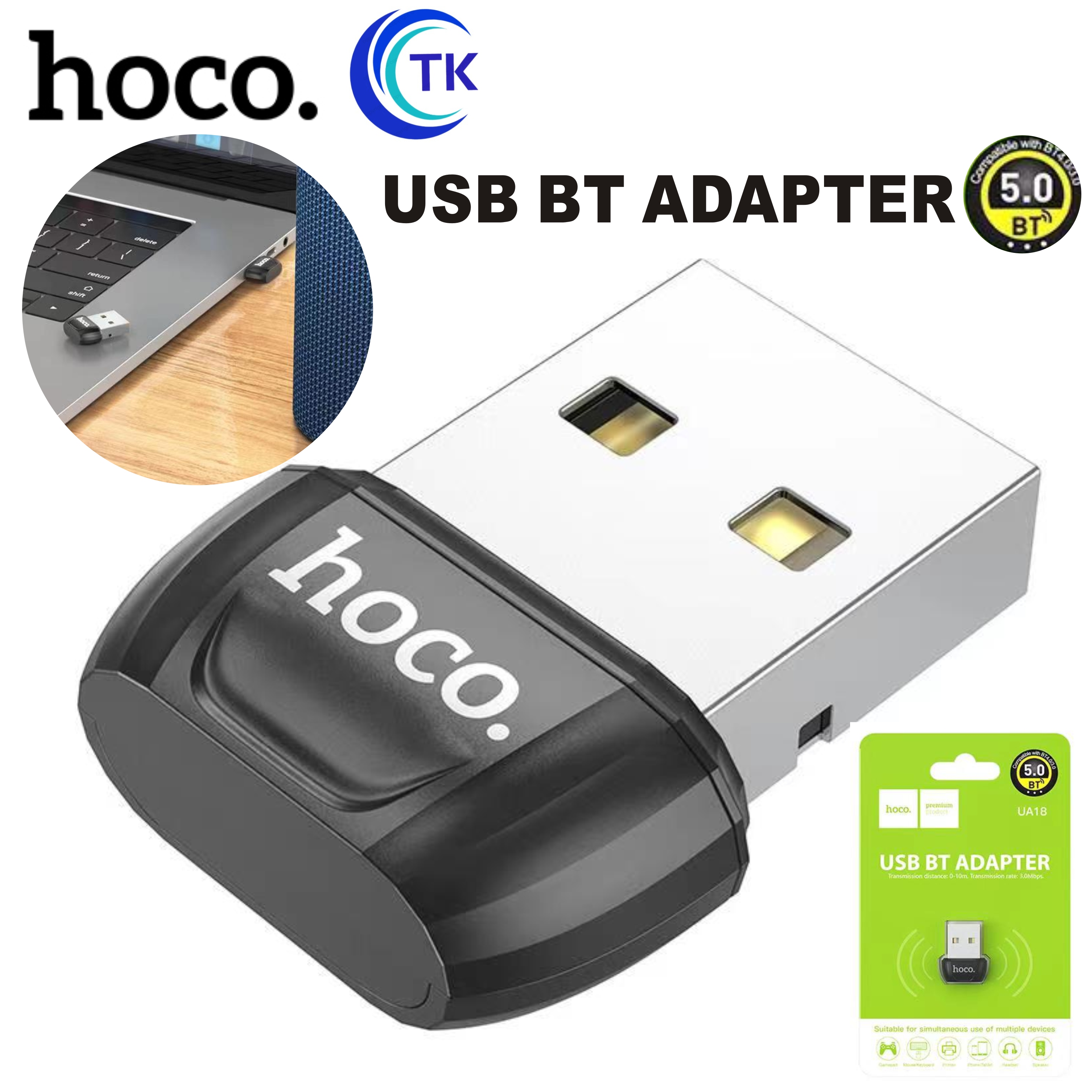 HOCO UA18 ตัวรับสัญญาณบูลทูธ USB Bluetooth Transmitter V5.0 Portable ...