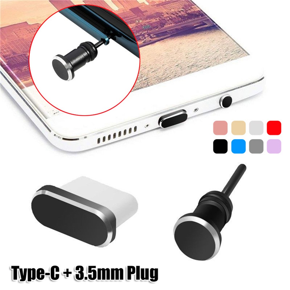 Metal USB C Anti-Dust Earphone 3.5mm Jack For Samsung S10 Macbook Type C Charging Port Dust Plug