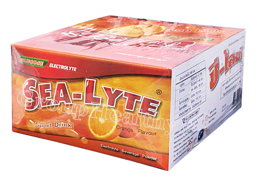 SEA-LYTE GLUCOSE ELECTROYTE ซี-ไลท์ กลูโคส เกลือแร่ กลิ่นส้ม 20 กรัม 50 ซอง 1 กล่อง