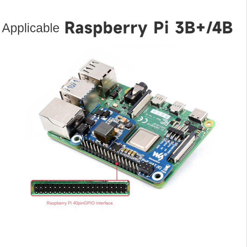 Waveshare Pi Hat Pcb Board Expansion Board PoE HAT(E) Ethernet Power over Expansion Board for Raspberry Pi 3B+/4B for IEEE 802.3Af 1PCS