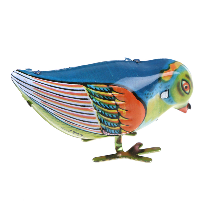 Wind up clockwork pecking song blue bird magpie tin toy vintage retro gift EP 