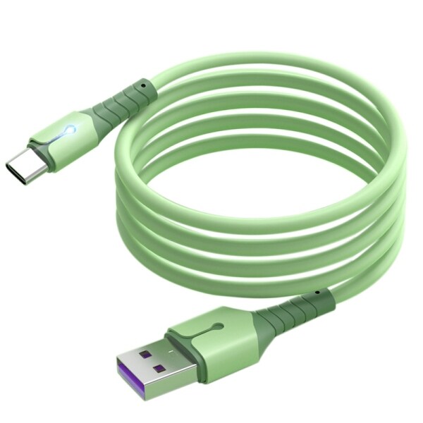 USB C Data Cable, Oxygen-Free Pure Copper Core Liquid Silicone Data Cable with Light for HUAWEI XIAOMI