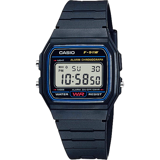 Casio Digital นาฬิกาข้อมือ สายเรซิน รุ่น F-91W ของแท้ประกันศูนย์