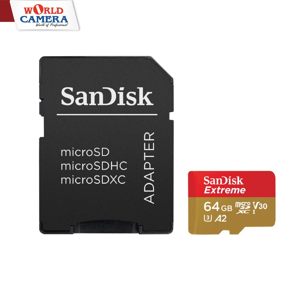 SANDISK EXTREME MICRO SD 64 GB R 160MB S W 60MB S V30,A2 - MEMORY CARD ...