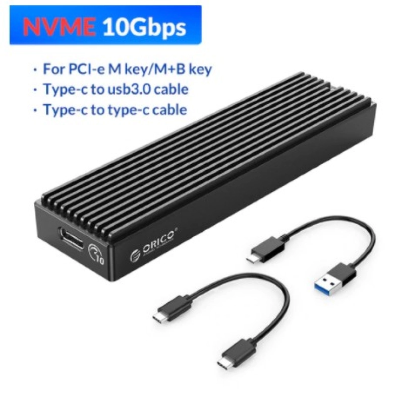 ภาพหน้าปกสินค้าORICO USB C M.2 Case NVMe Gen2 10Gbps PCIe SSD Case M.2 NGFF 5Gbps SATA Drive Box
