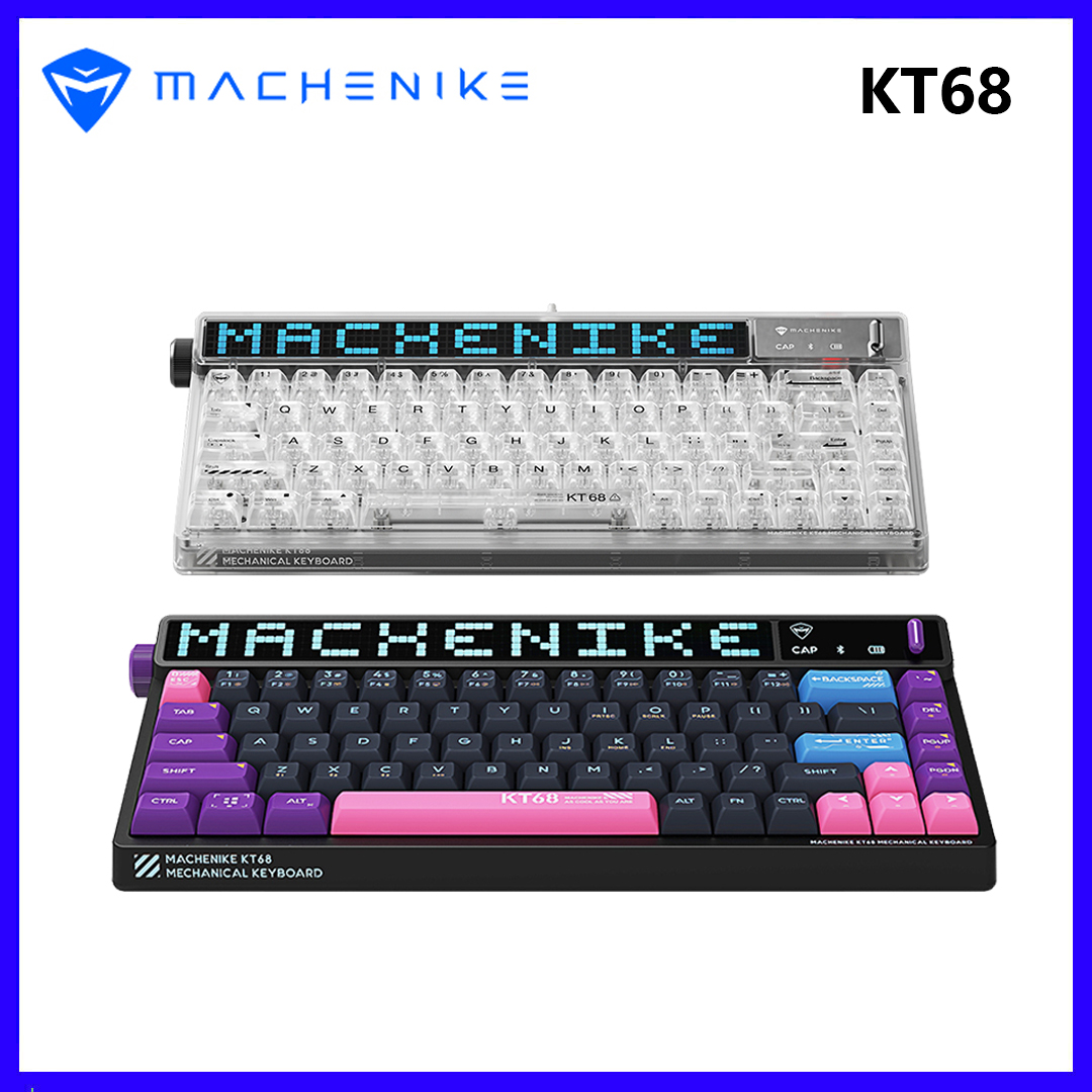 Original Machenike KT68 Mechanical Keyboard Hot Swappable Three modes ...