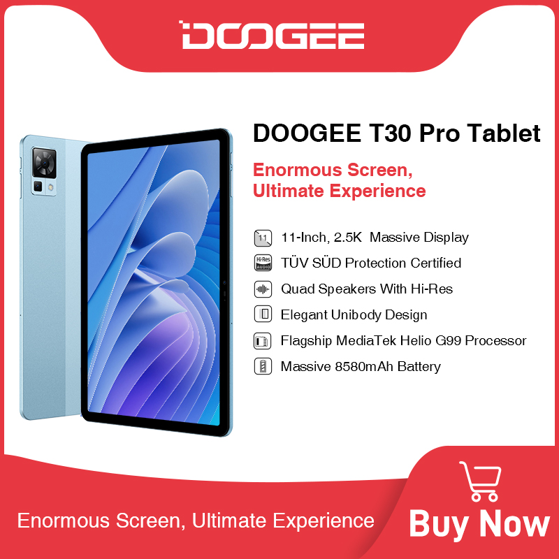 DOOGEE® T30 Pro 11 2.5K massive display Elegant unibody design Android 13  Tablet PC