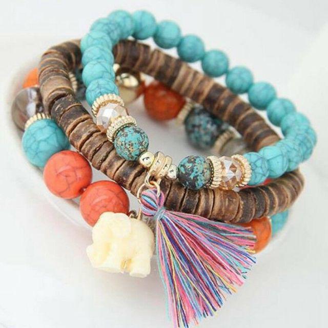 ️พร้อมส่ง!! สร้อยข้อมือโบฮีเมียน1 อันมี 3 ชิ้น งานสวยน่ารักๆเลยจ้า