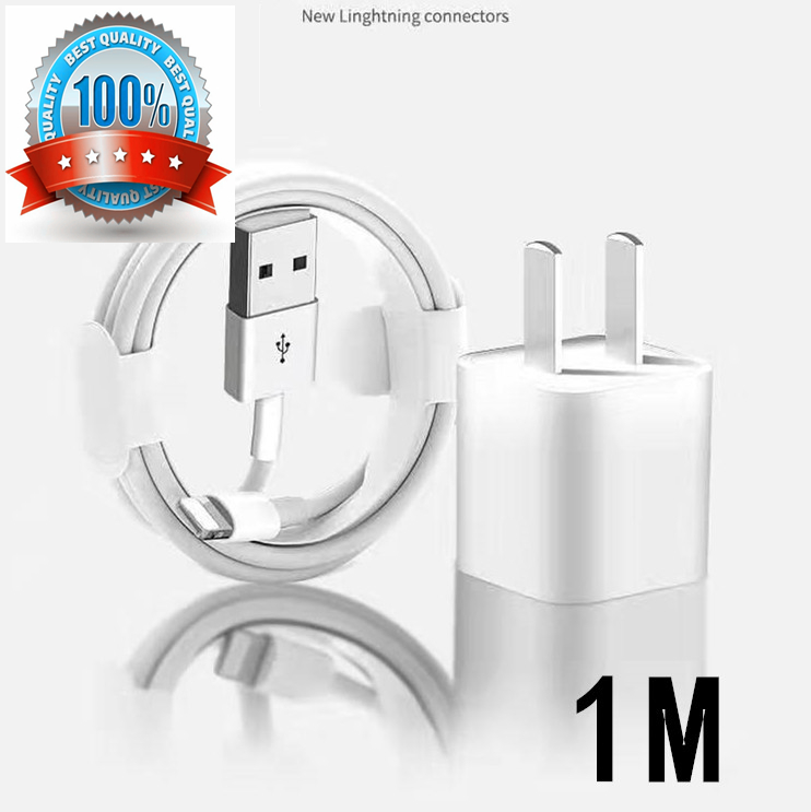 เซตหัวชาร์จ+สายชาร์จ USB ไอโฟน 5w-1A แท้ 100% โดย Foxconn มีกล่อง มีซีเรียล มีซีลกันปลอม สำหรับ Apple iPhone/iPad/iPod