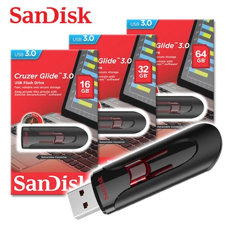 Sandisk CRUZER GLIDE 16GB USB 3.0 Flash Drive (SDCZ600) Memory เมมโมรี่ การ์ด แซนดิส แฟลซไดร์ฟ แฟลตไดซ์ แฟลตได สำหรับ คอมพิวเตอร์ โน๊ตบุ๊ค PC Mac รับประกัน 5 ปี Synnex