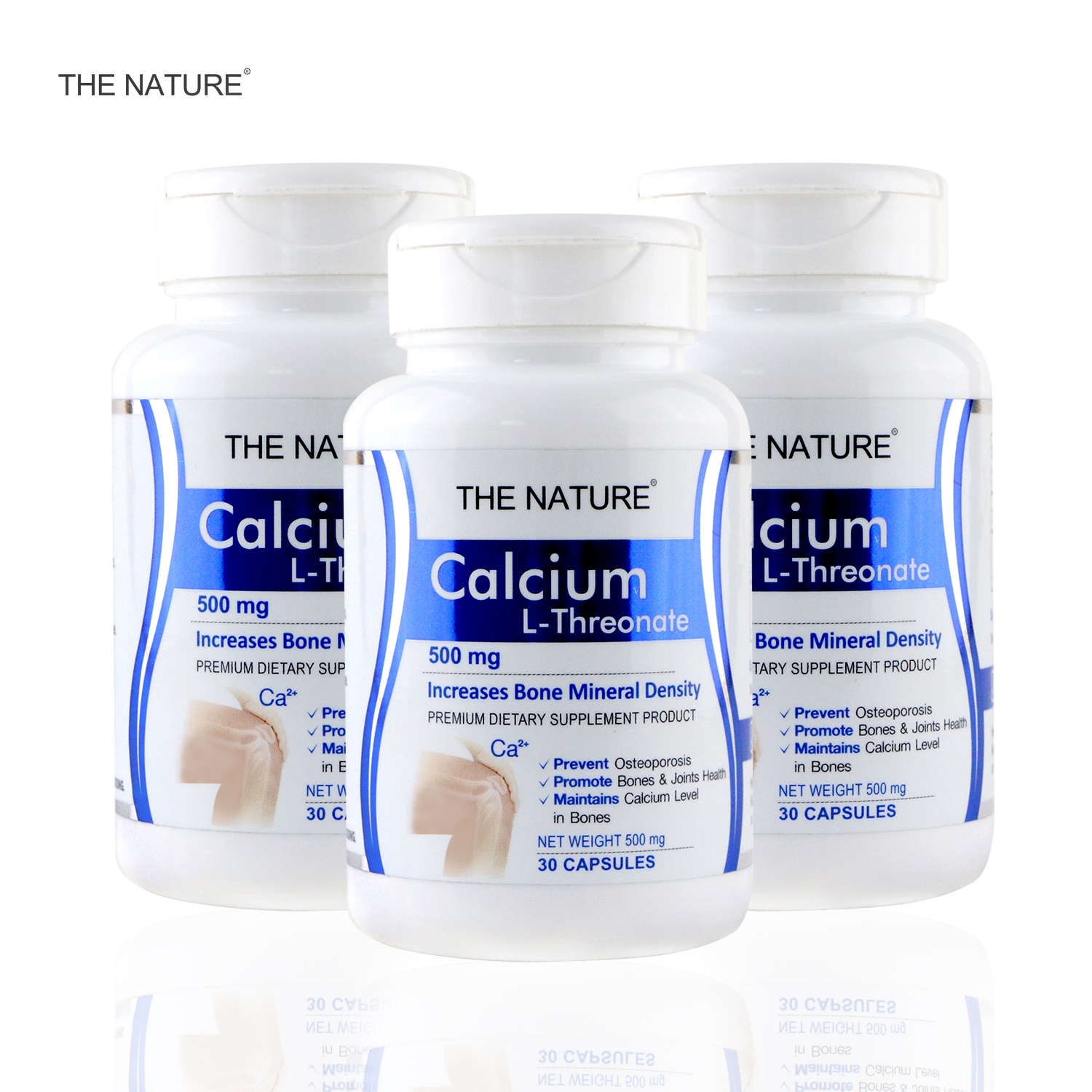 Calcium L-Threonate THE NATURE แคลเซียม แอล-ทรีโอเนต เดอะ เนเจอร์ x 3 ขวด แคลเซียม แอลทรีโอเนต