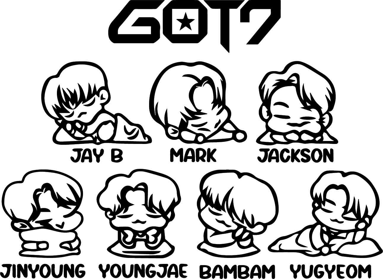 สติ๊กเกอร์ติดรถ การ์ตูน GOT7 ขนาด 12x50 cm. จัดส่งภายใน 2 วัน | Lazada ...